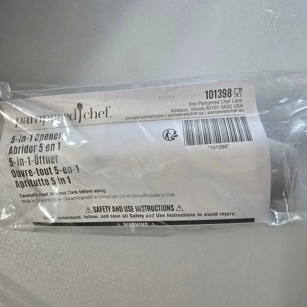 Pampered Chef 5-in-1 Opener 101398 Kitchen Tool Unisex OS White Modern Utility